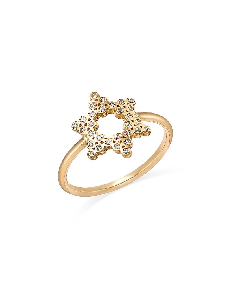 Zoe Chicco 14K Yellow Gold Small Diamond Bezel Star of David Ring, 0.15 ct. t. w. Cover