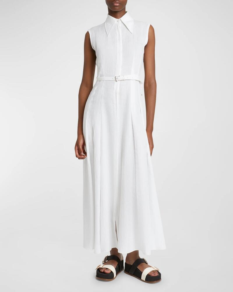 Gabriela Hearst Durand Belted Linen Shirtdress Cover