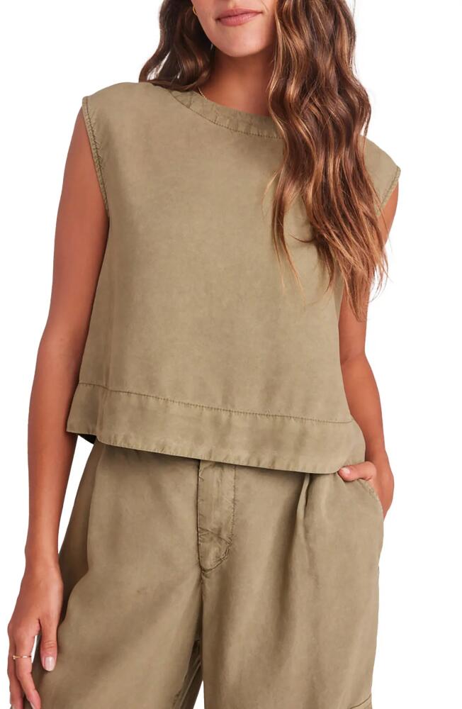 Bella Dahl Boxy Back Button Top in French Olive Cover