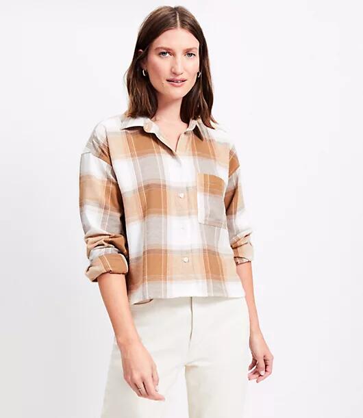 Loft Plaid Modern Pocket Shirt Cover