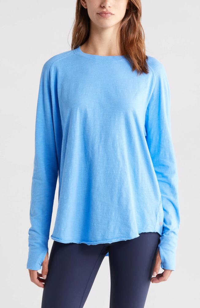 zella Relaxed Long Sleeve Slub Jersey T-Shirt in Blue Lapis Cover