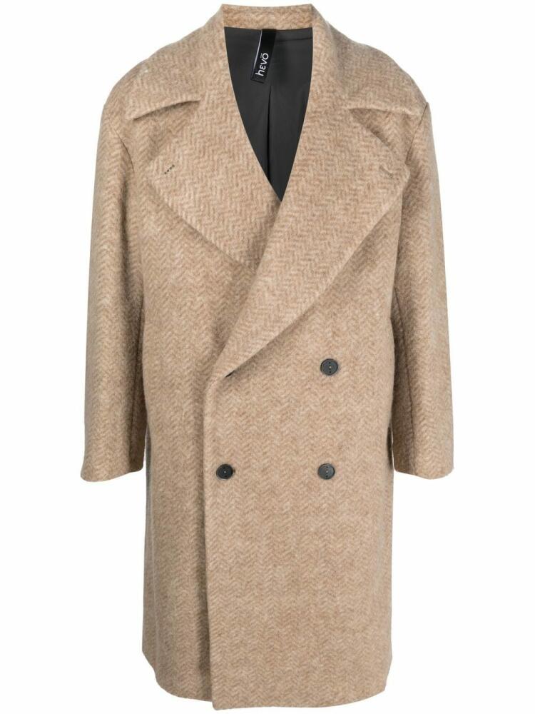 Hevo herringbone double-breasted coat - Neutrals Cover