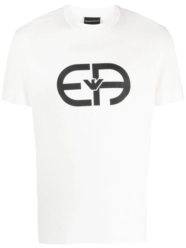 Emporio Armani logo-print crew-neck T-shirt - White Cover