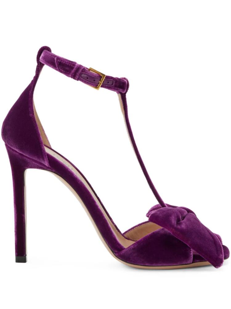 TOM FORD Brigitte 105mm velvet-finish sandals - Purple Cover