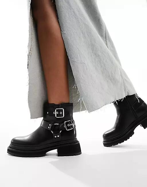 Public Desire Zora ankle biker boots in black Cover