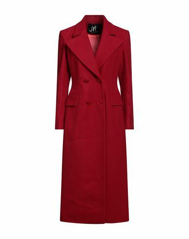 Yes London Woman Coat Burgundy Polyester, Viscose, Elastane Cover