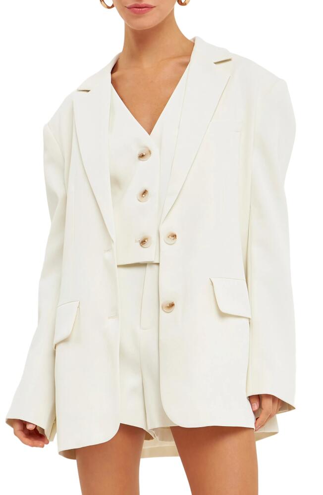 Endless Rose Buttery Oversize Blazer in Cream Cover