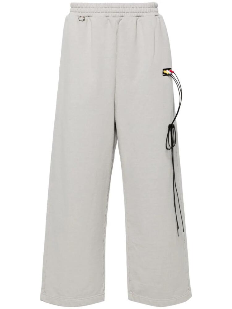 Doublet RCA Cable-embroidered cotton track pants - Grey Cover