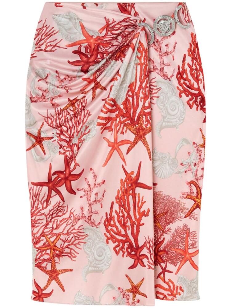 Versace Barocco Sea gathered midi skirt - Pink Cover