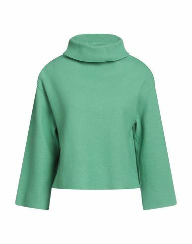 Niū Woman Turtleneck Green Virgin Wool, Polyamide Cover