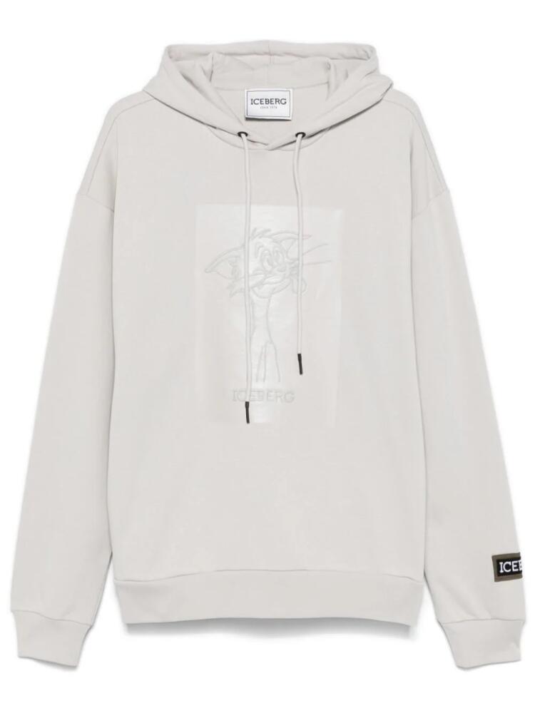 Iceberg cartoon-embroidered hoodie - Grey Cover