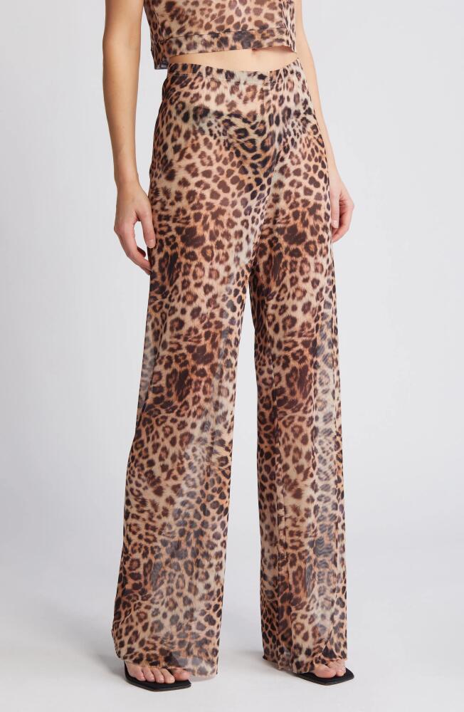 Good American Mesh Wide Leg Pant in Fierce Leopard001 Cover