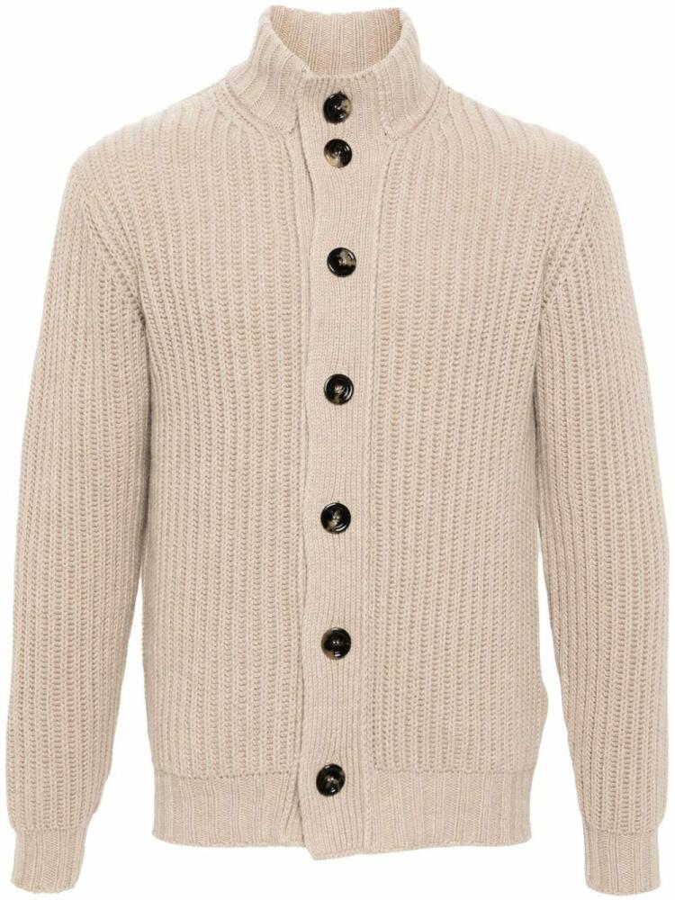 Dell'oglio high-neck cashmere cardigan - Neutrals Cover