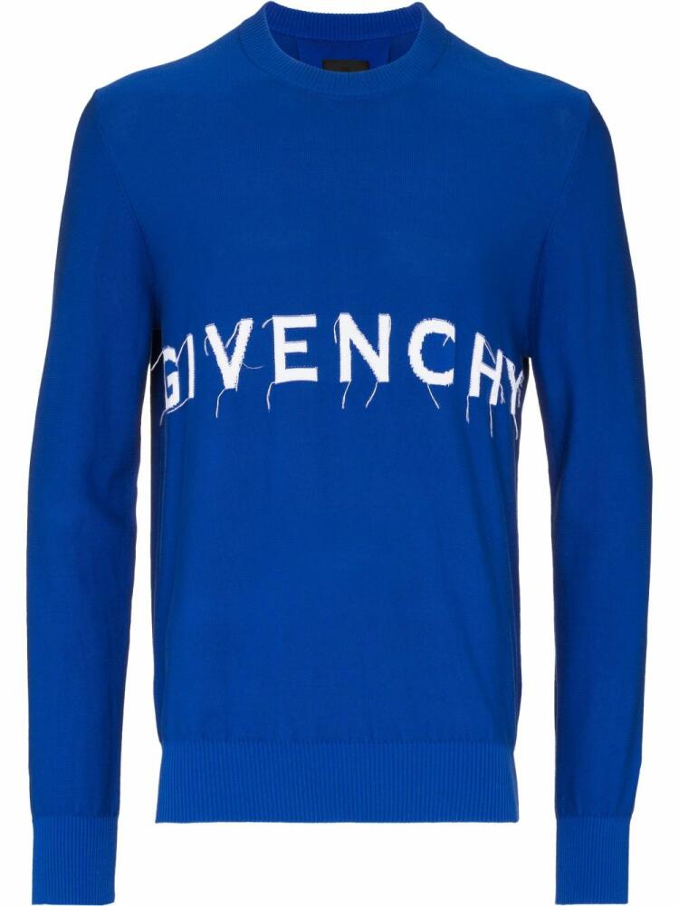 Givenchy intarsia-knit logo jumper - Blue Cover