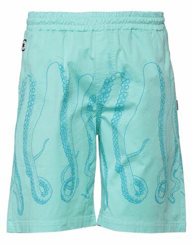 Octopus Man Shorts & Bermuda Shorts Turquoise Cotton, Elastane Cover