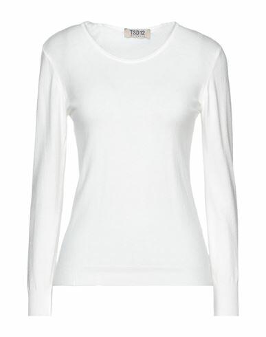 Tsd12 Woman Sweater White Modal, Acrylic, Polyamide Cover