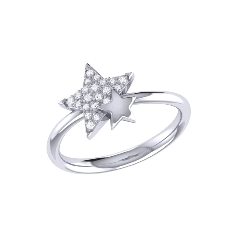 LuvMyJewelry Dazzling Starkissed Duo Sterling Silver Diamond Ring Cover