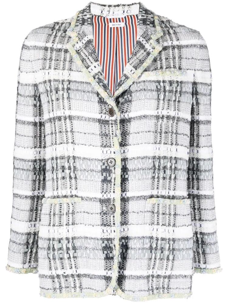 Thom Browne tweed single-breasted jacket - Green Cover