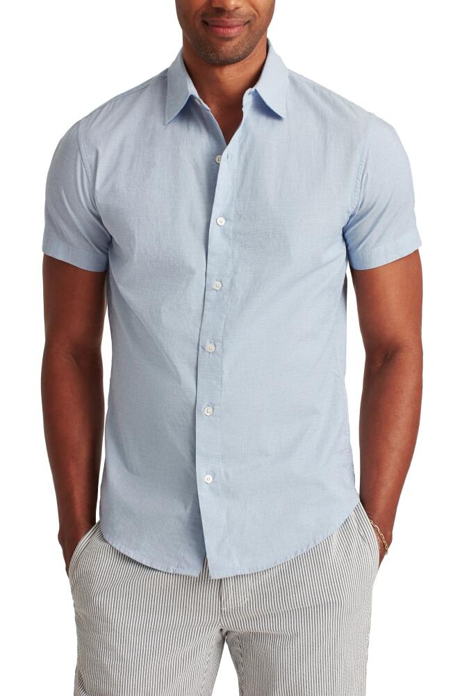 Bonobos Riviera Slim Fit Stretch Short Sleeve Button-Up Shirt in River Blue Cover