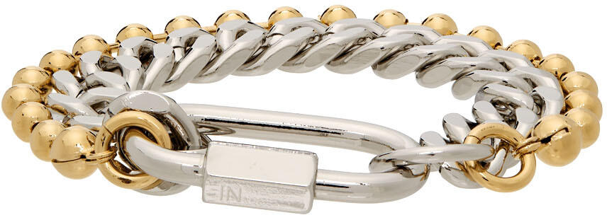 IN GOLD WE TRUST PARIS Silver & Gold Curb Ball Chain Bracelet Cover