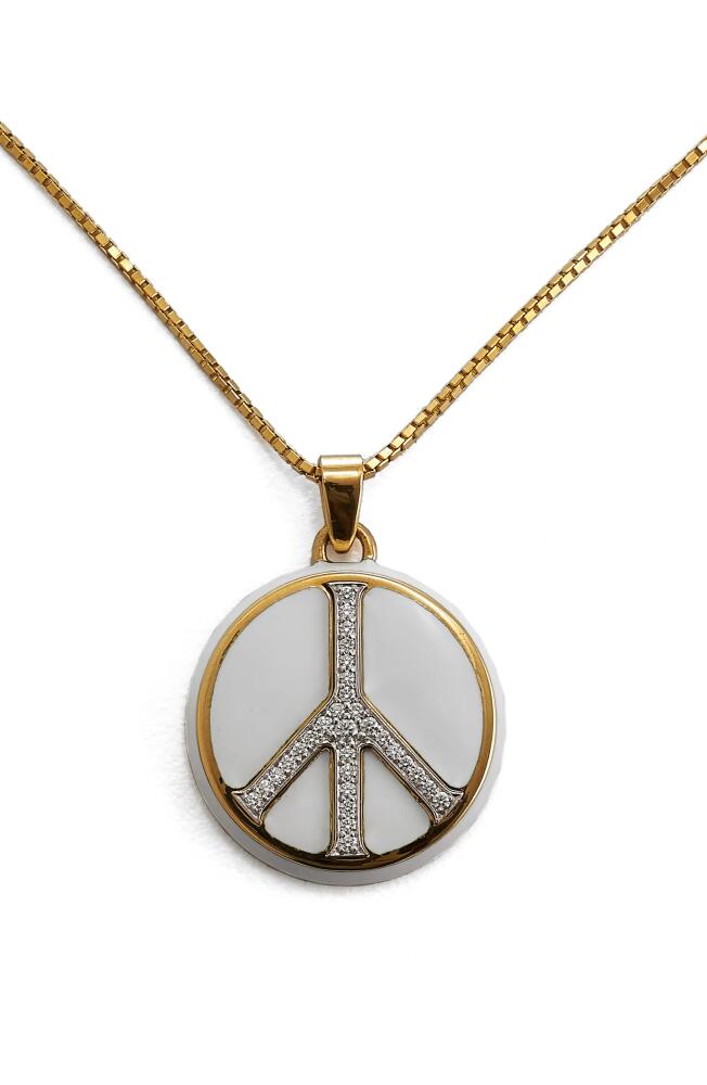 David Webb Motif Peace Pendant Necklace in Yellow Gold Cover