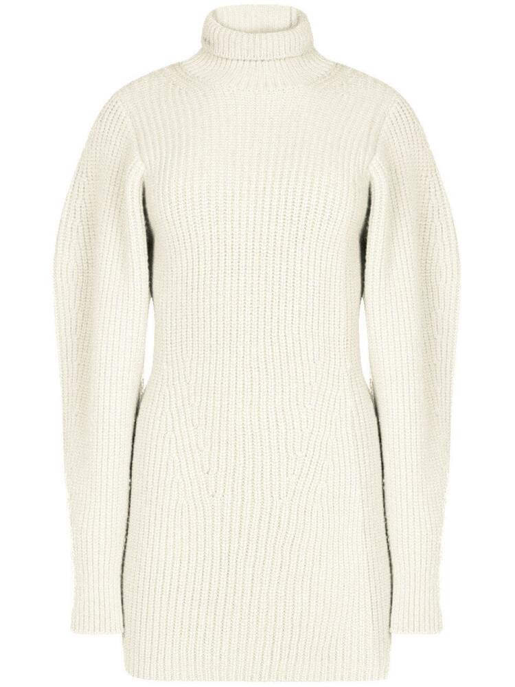 Nina Ricci roll-neck ribbed-knit minidress - Neutrals Cover