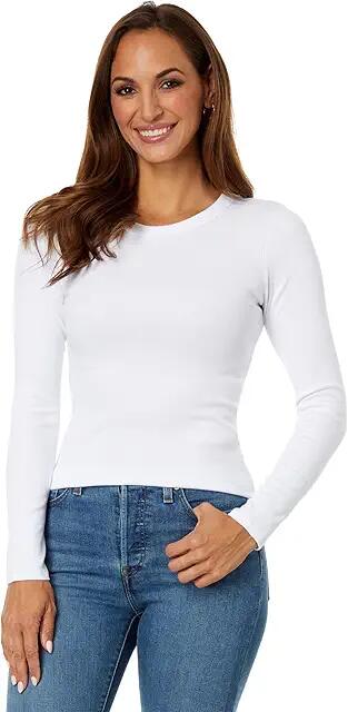 Michael Stars Zola Long Sleeve Crew Tee (White) Women's Clothing Cover