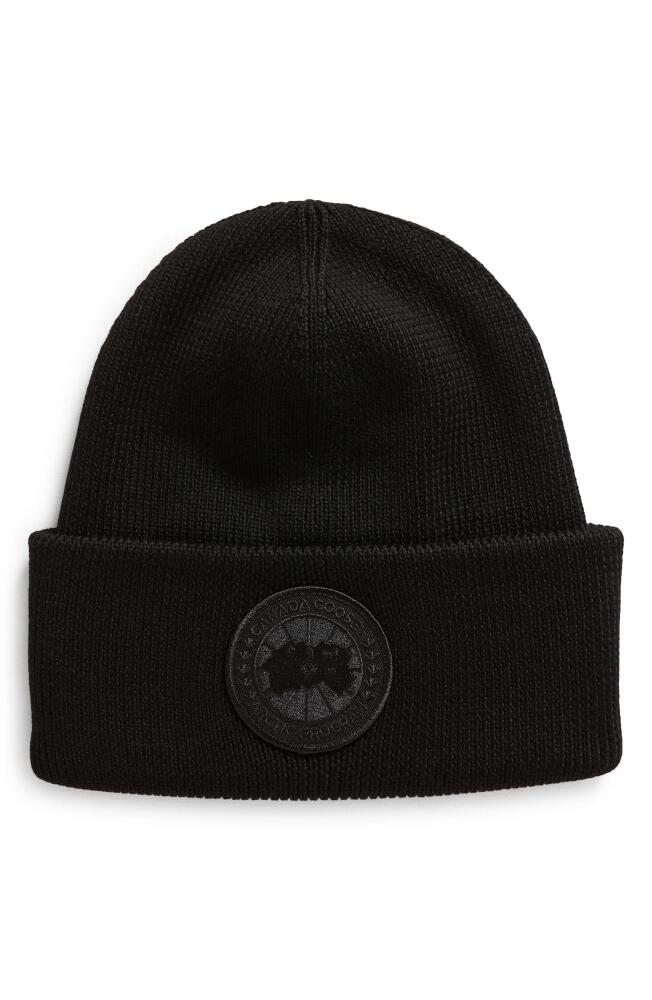 Canada Goose Arctic Disc Merino Wool Toque Beanie in Black/Black Cover