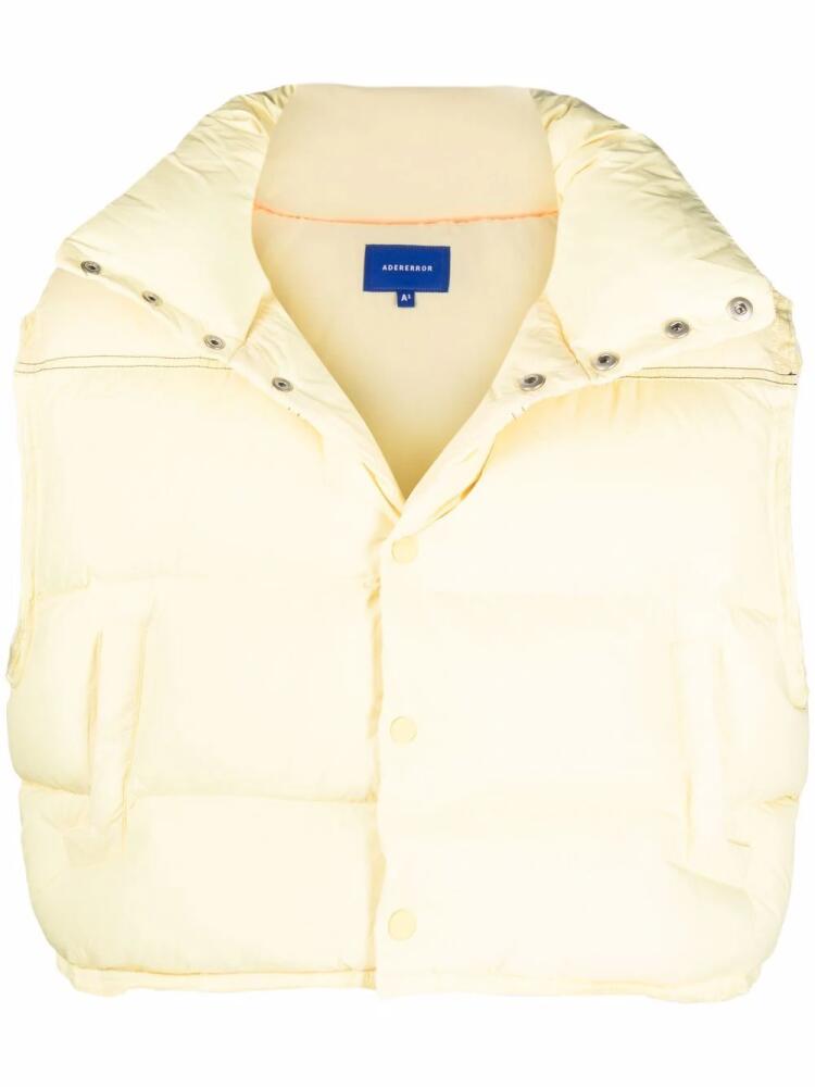 Ader Error cropped padded gilet - Yellow Cover