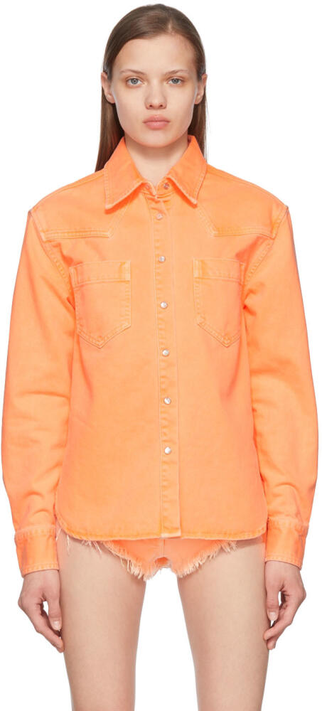 Palm Angels Orange Denim Shirts Cover