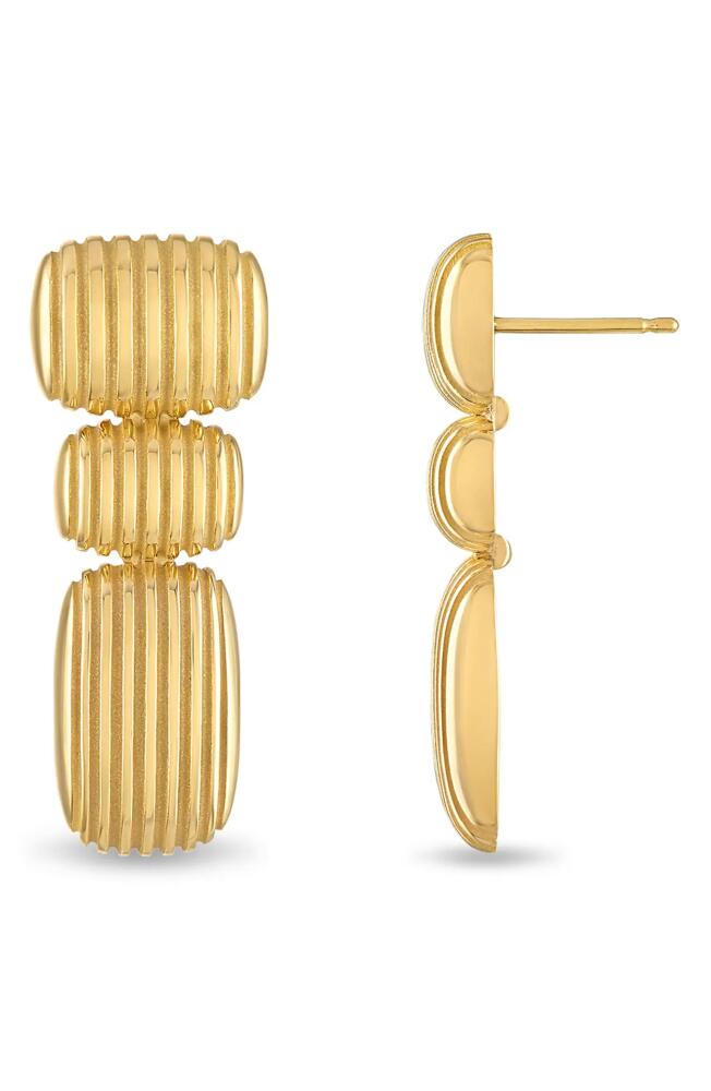 Pamela Zamore Isla Oblong Cushion Drop Earrings in Gold Cover