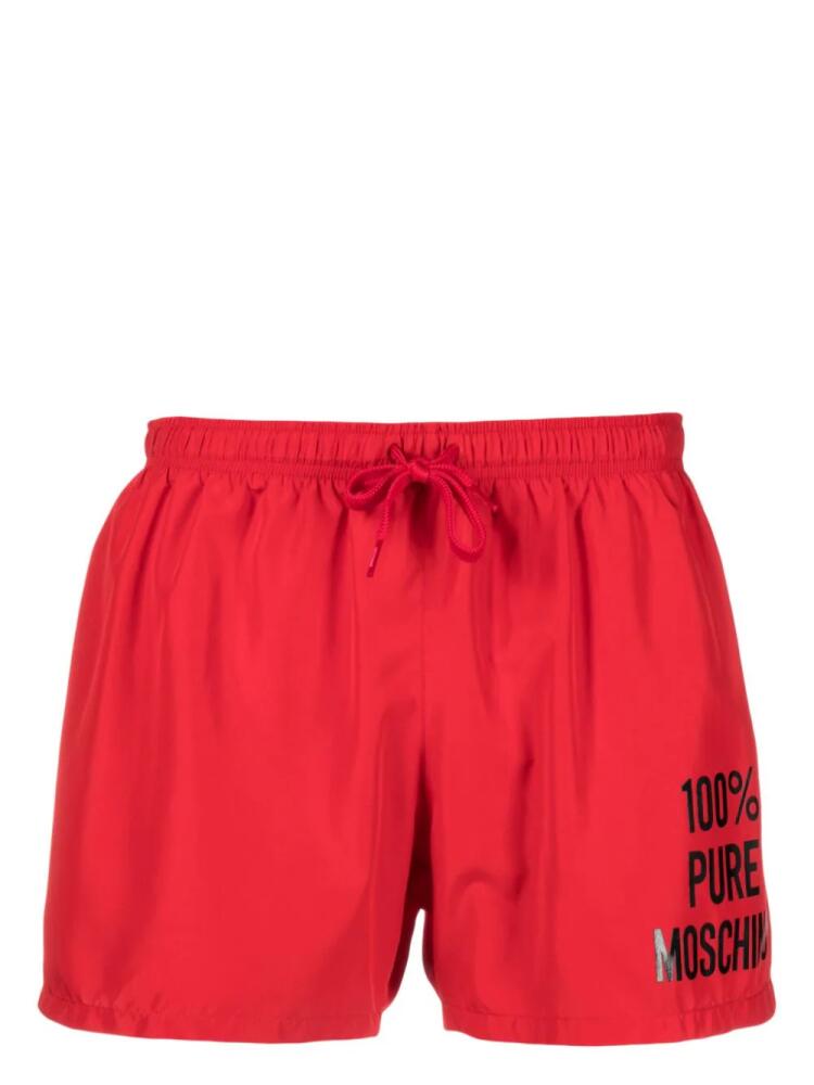 Moschino logo-print swim shorts - Red Cover