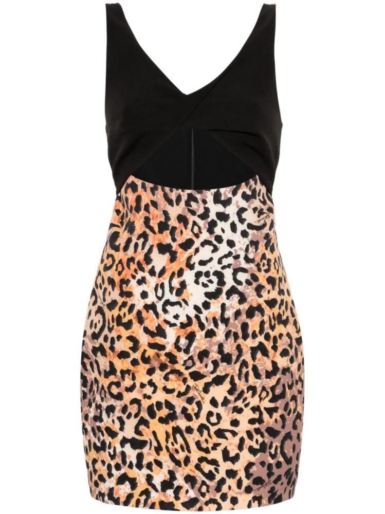 Just Cavalli cady leopard-print mini dress - Black Cover