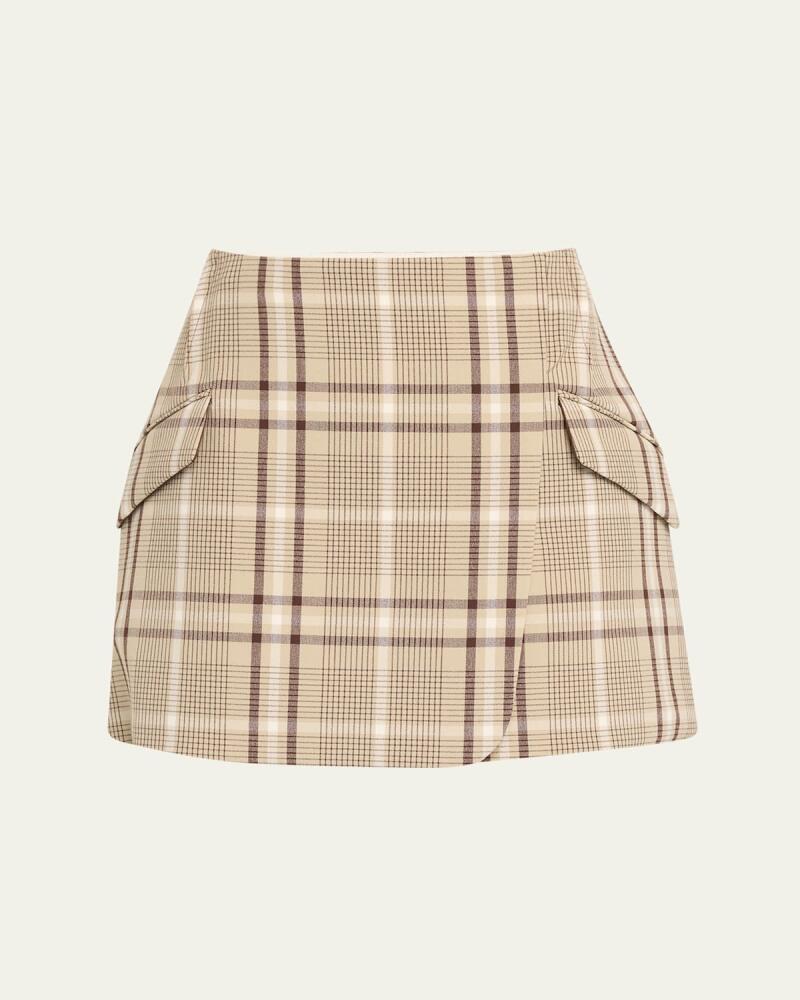 SIMKHAI Payton Plaid Wrap Skirt Cover