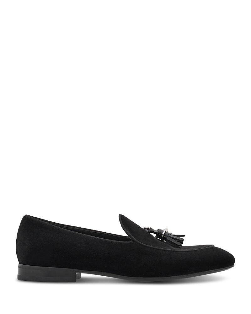 Ferragamo Men's Donovan Velvet Tassel Loafers - Wide Cover