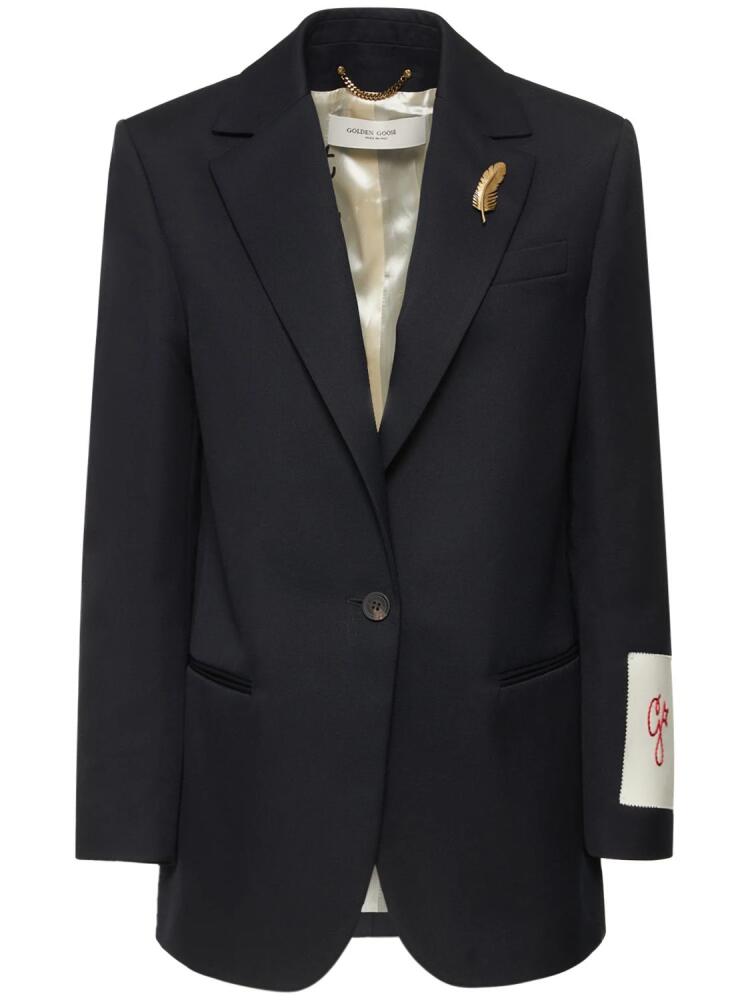 GOLDEN GOOSE Golden Single Breasted Wool Blend Blazer Cover