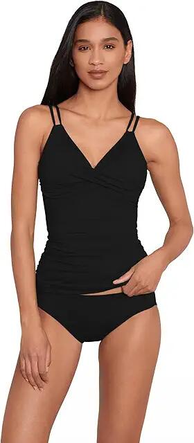 LAUREN Ralph Lauren Beach Club Solids Double Strap Twist Underwire Camikini (Black) Women's Swimwear Cover