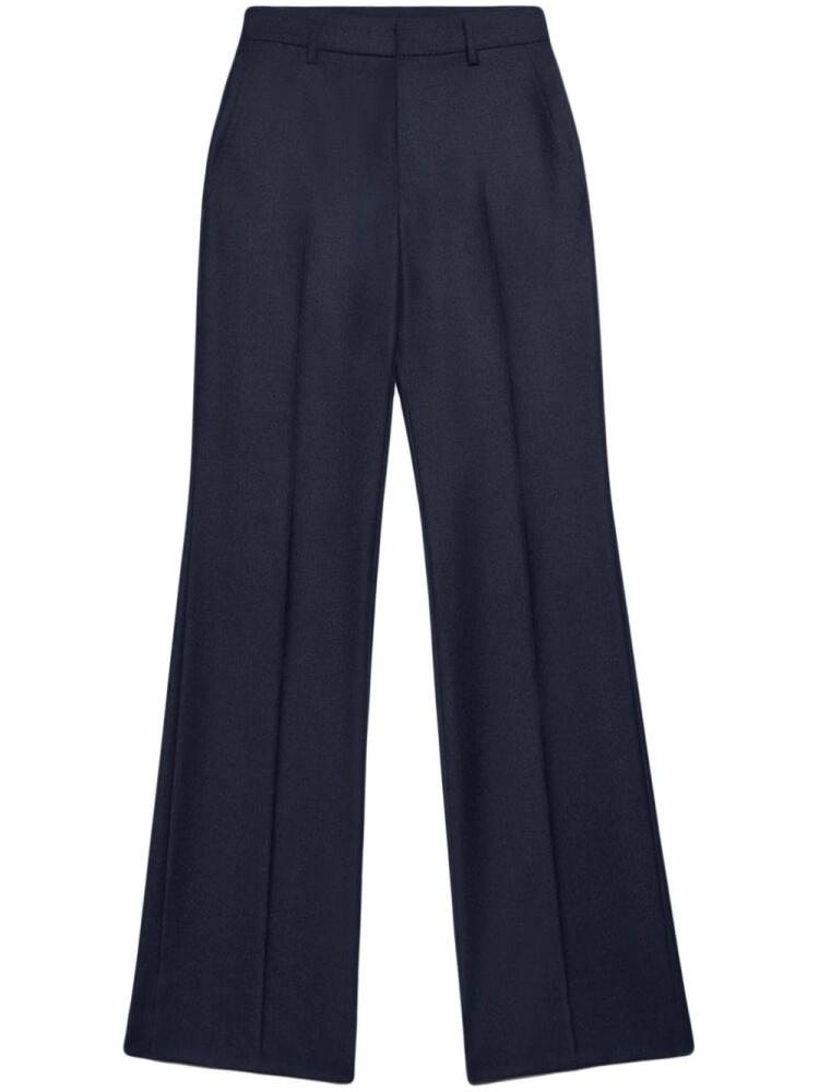 AMI Paris virgin wool wide-leg trousers - Blue Cover