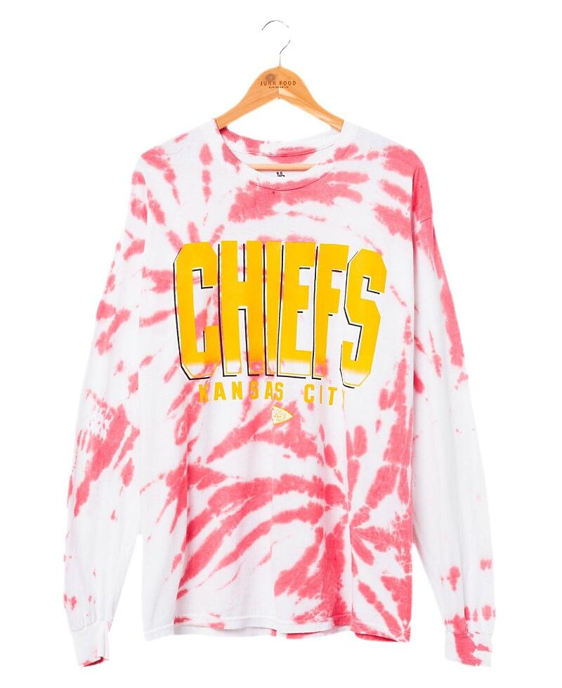 Junk Food Clothing Chiefs Game Time Tie Dye Long Sleeve Tee Cover