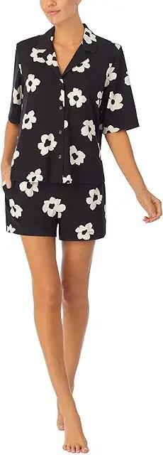 Sanctuary Short Sleeve Notch Boxer PJ Set (Flower Pop) Women's Pajama Sets Cover