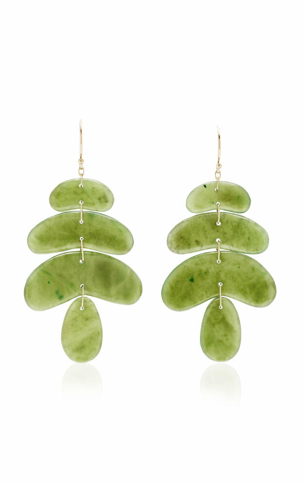 Ten Thousand Things - Small Totem 18K Yellow Gold Jade Earrings - Green - Gifts For Her Cover