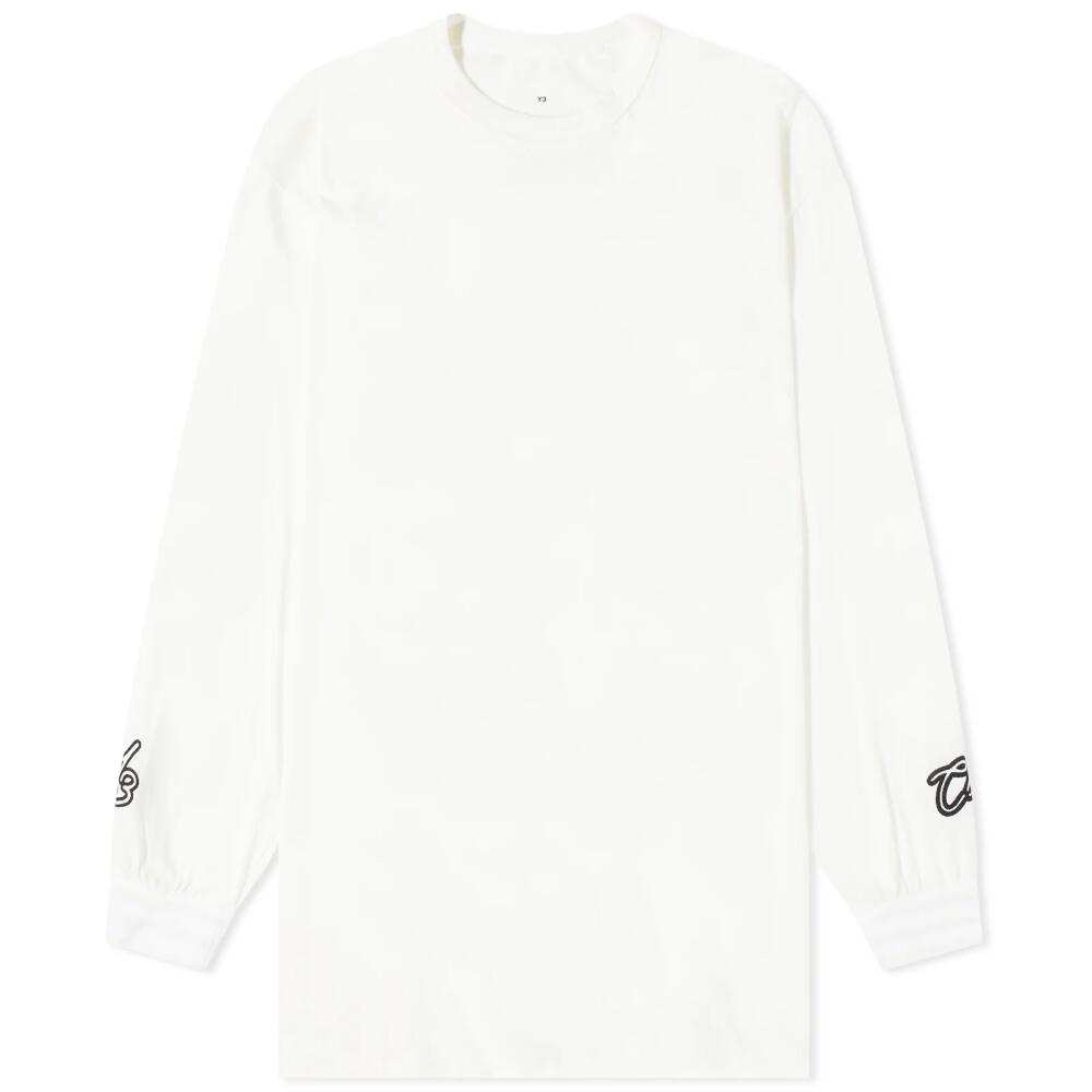 Y-3 Men's Gfx Long Sleeve T-Shirt in Off White Cover