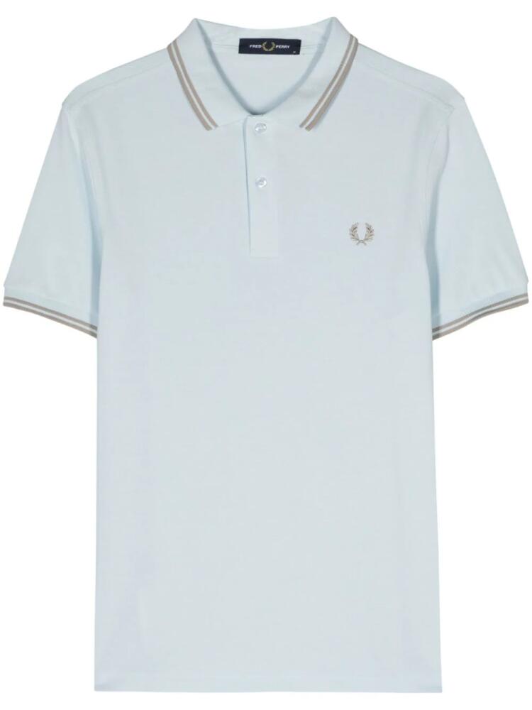 Fred Perry logo-embroidered cotton polo shirt - Blue Cover