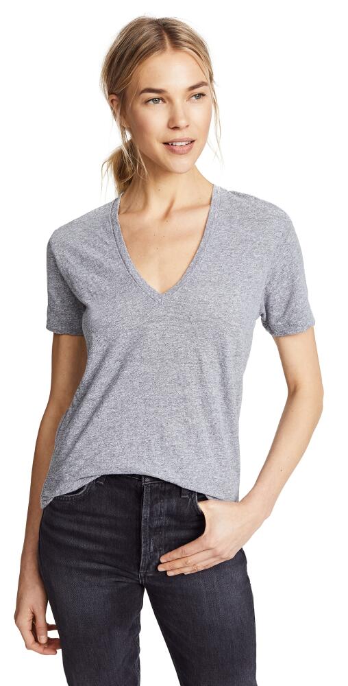 MONROW Oversized V Neck Tee Granite Cover