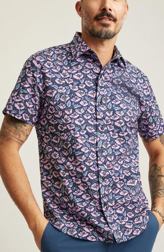 Bonobos Riviera Slim Fit Floral Stretch Cotton Short Sleeve Button-Up Shirt in Goodman Floral Cover