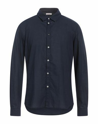 Officina 36 Man Shirt Navy blue Cotton Cover