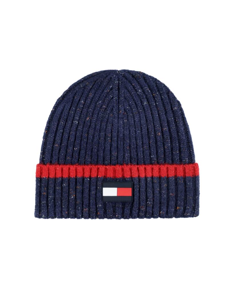 Tommy Hilfiger Men's Rubber Flag Patch Tipped Cuff Hat - Desert Sky Cover