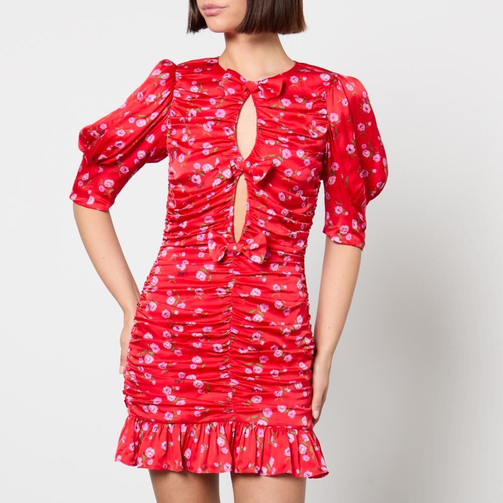 ROTATE Birger Christensen Floral-Print Crepe Mini Dress Cover