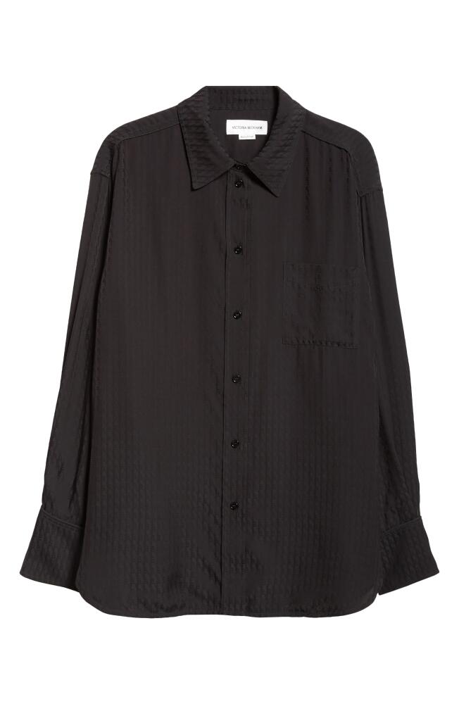 Victoria Beckham Textured Stripe Pajama Shirt in Black Cover