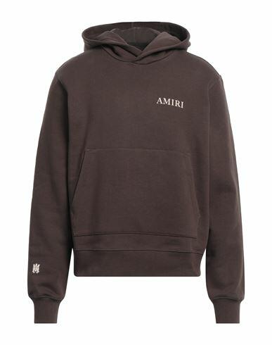 Amiri Man Sweatshirt Dark brown Cotton Cover